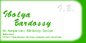 ibolya bardossy business card