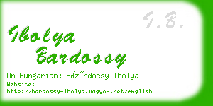 ibolya bardossy business card